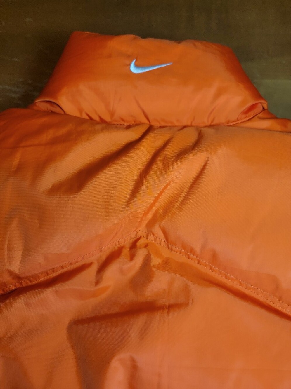 Vintage Nike Bright Orange/Cream Quilted Down Puffer Vest Reversible Size M - Picture 9 of 15